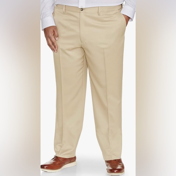 Men's Big & Tall Classic-fit Wrinkle-Resistant Flat-Front Chino Pant - Picture 1 of 11